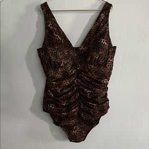 Miraclesuit Brown Leopard One Piece Swimsuit